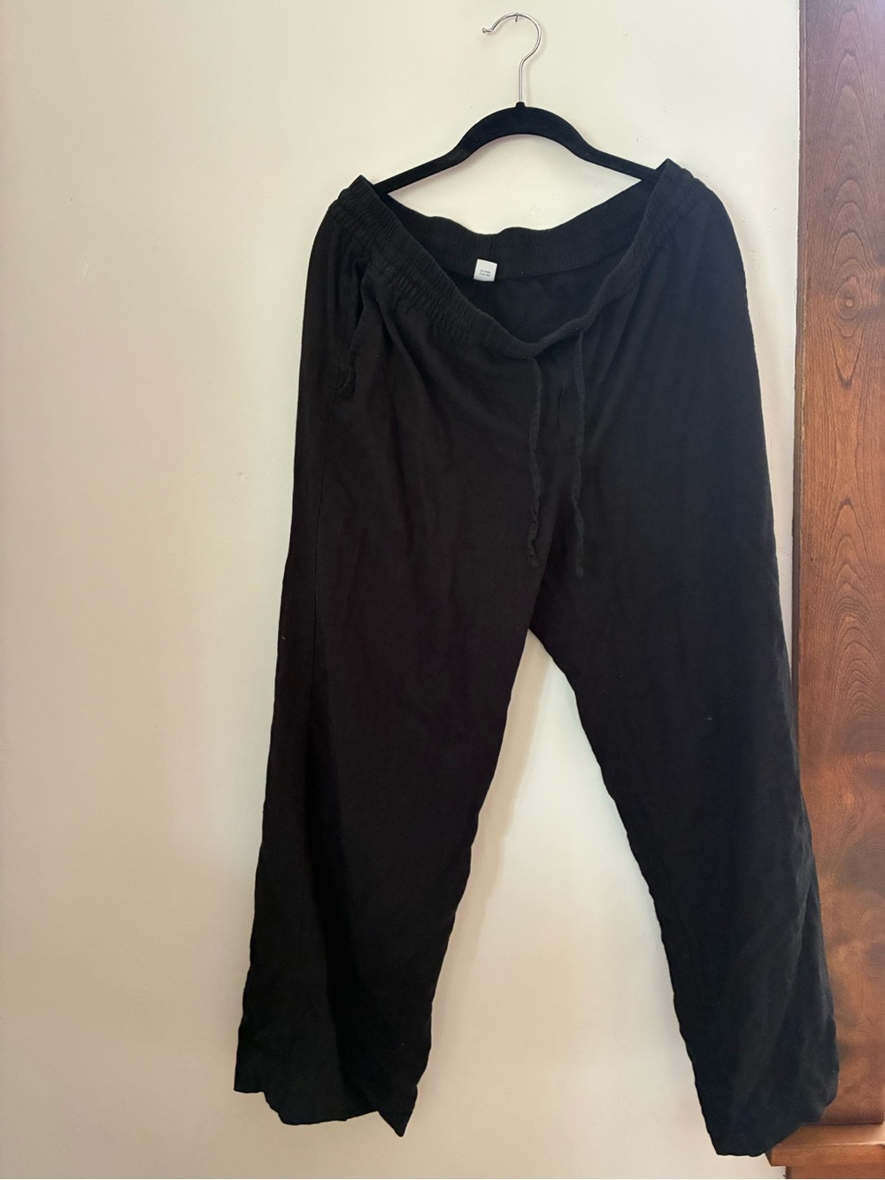 Black Wide Leg Linen Pants